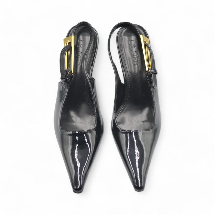 Giày Slingback Nữ TGG M8988-1 Màu Đen Da Mềm Size 39