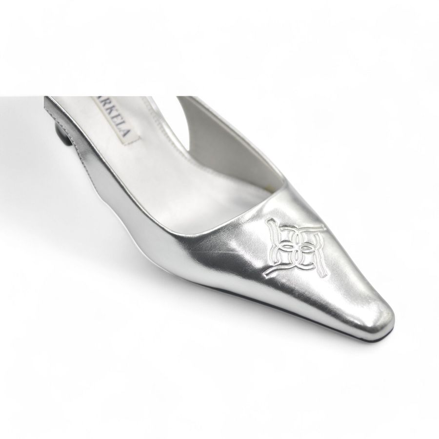 Giày Slingback Nữ TGG ST88-13 Màu Bạc Da Trơn Size 39
