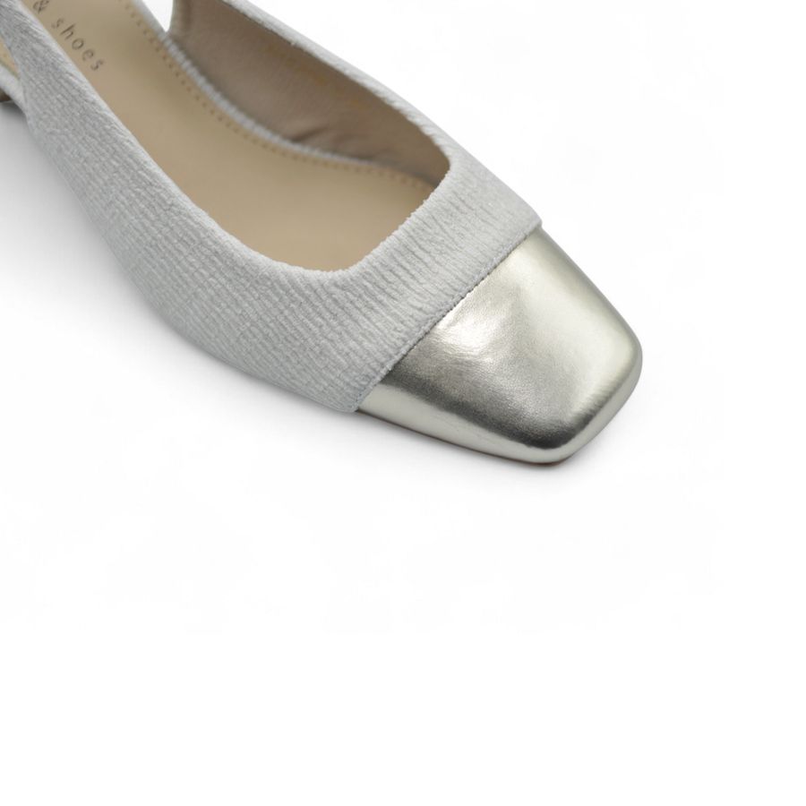 Giày Slingback Nữ TGG SX5299-3 Màu Trắng Da Sần Size 35