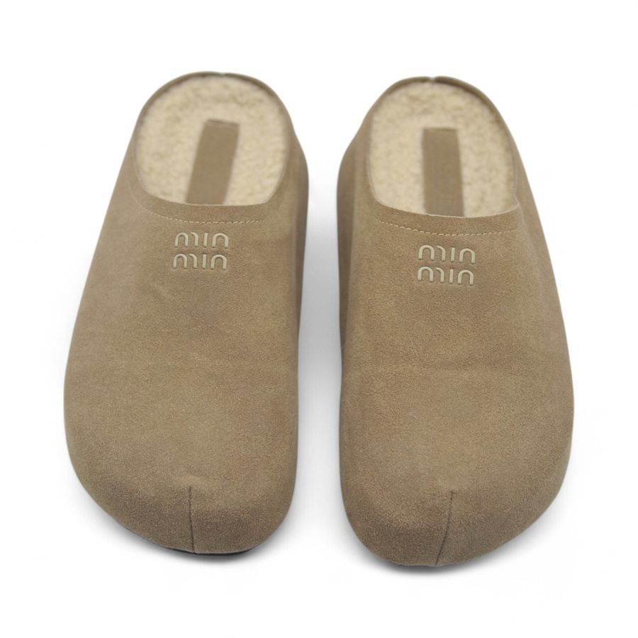 Giày Sục Nữ TGG 2680-35A Màu Nâu Da Lộn Size 36