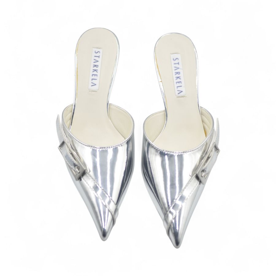 Giày Sục Nữ TGG ST88-16 Màu Bạc Da Bóng Size 35