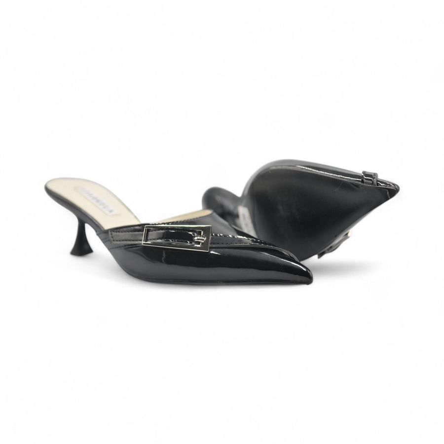 Giày Sục Nữ TGG ST88-16 Màu Đen Da Bóng Size 36
