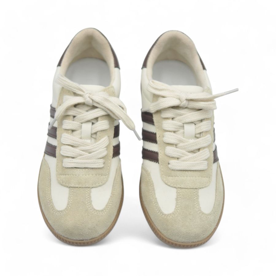 Giày Thể Thao Nữ TGG 066 Màu Kaki Da Mềm Size 39