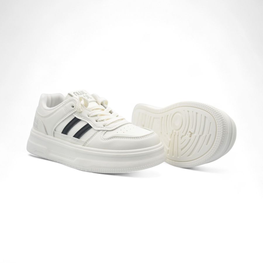 Giày Thể Thao Nữ TGG 2528 Màu Trắng Sọc Đen Size 36