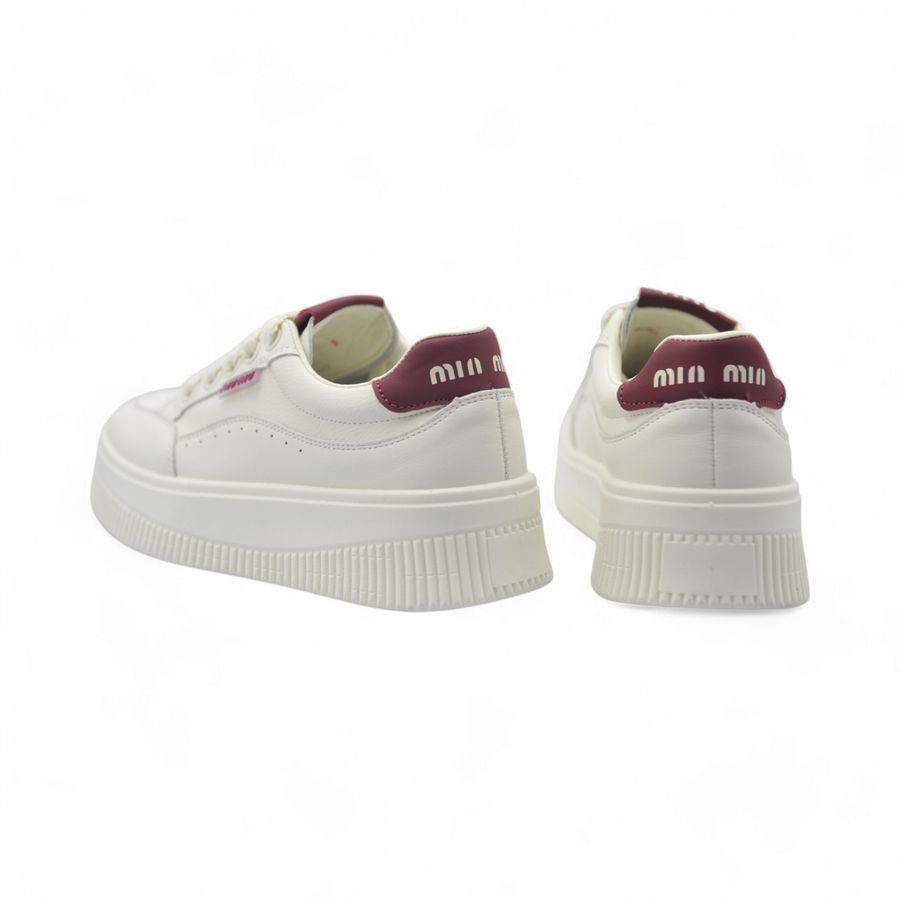Giày Thể Thao Nữ TGG 530 Da Lì Màu Trắng Size 35