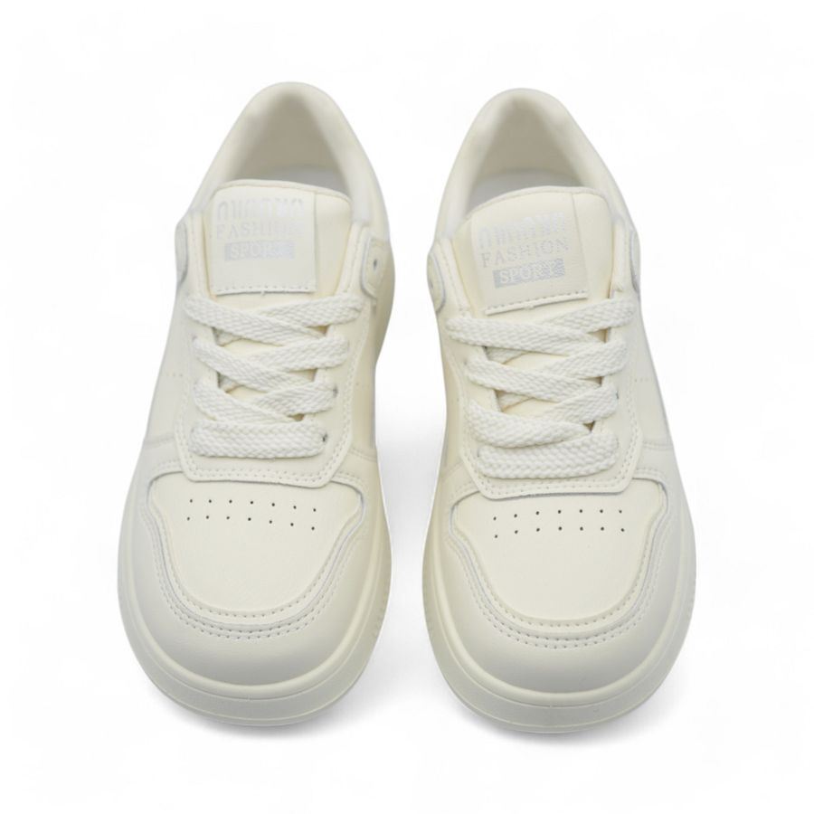 Giày Thể Thao Nữ TGG 651 Màu Trắng Da Lì Size 39