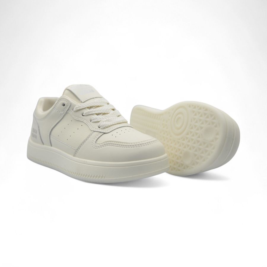 Giày Thể Thao Nữ TGG 651 Màu Trắng Da Lì Size 39