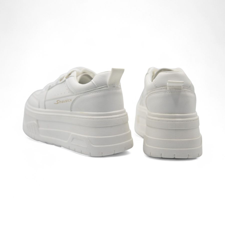 Giày Thể Thao Nữ TGG 810 Màu Trắng Phối Chữ Nâu Size 36