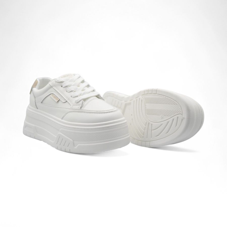 Giày Thể Thao Nữ TGG 827 Màu Trắng Gót Nâu Size 38