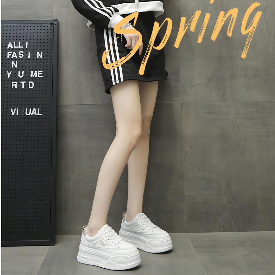 Giày Thể Thao Nữ TGG 827 Màu Trắng Gót Nâu Size 38