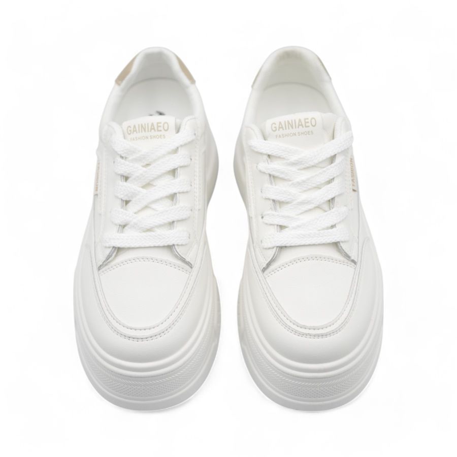 Giày Thể Thao Nữ TGG 827 Màu Trắng Gót Nâu Size 38