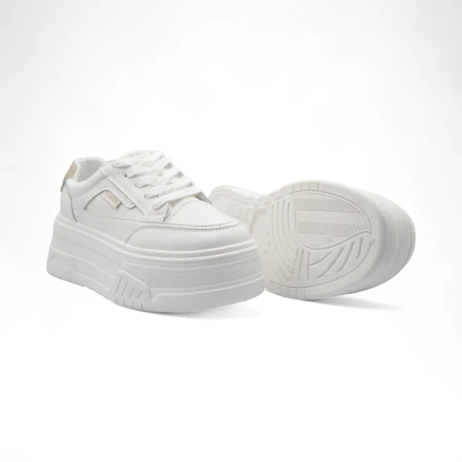 Giày Thể Thao Nữ TGG 827 Màu Trắng Gót Nâu Size 40