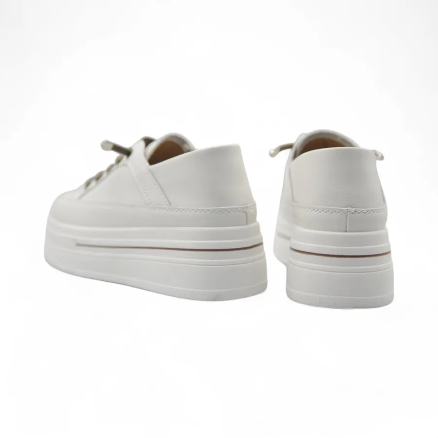 Giày Thể Thao Nữ TGG 8883 Màu Trắng Da Lì Size 35