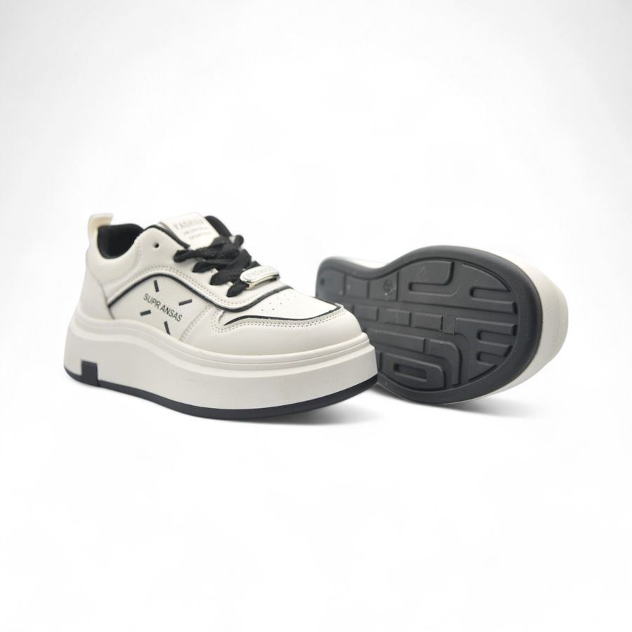 Giày Thể Thao Nữ TGG 9908 Màu Trắng Phối Đen Size 37