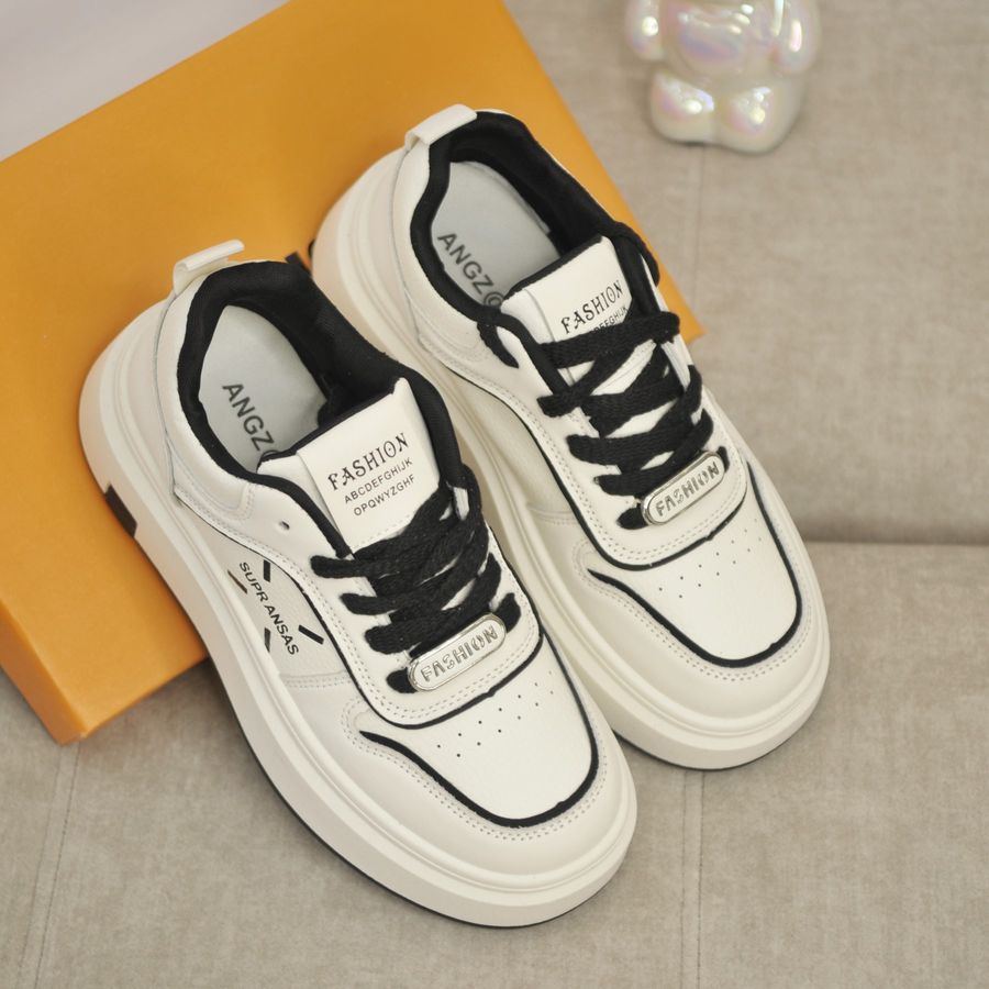 Giày Thể Thao Nữ TGG 9908 Màu Trắng Phối Đen Size 37