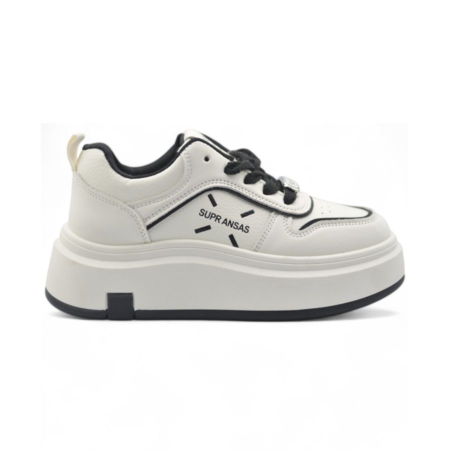Giày Thể Thao Nữ TGG 9908 Màu Trắng Phối Đen Size 37