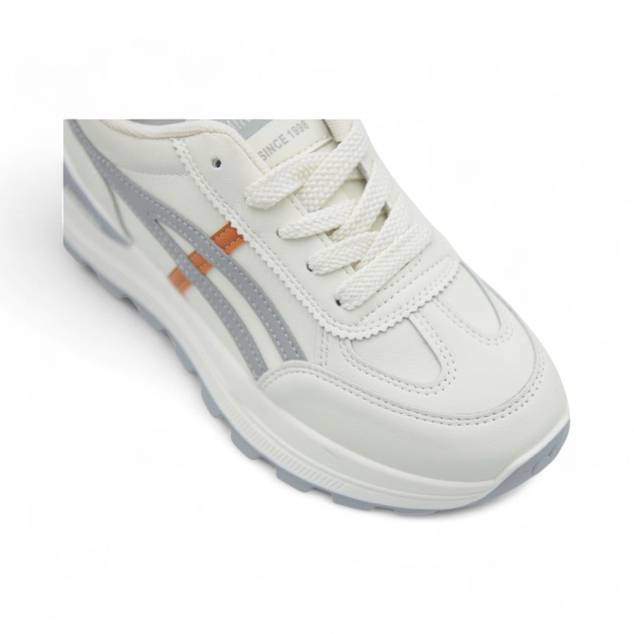Giày Thể Thao Nữ TGG H2421 Màu Trắng Kẻ Xám Size 39