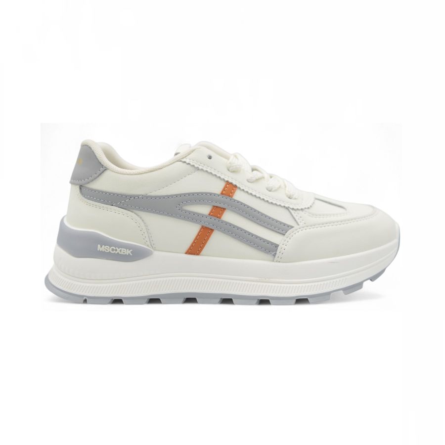 Giày Thể Thao Nữ TGG H2421 Màu Trắng Kẻ Xám Size 39
