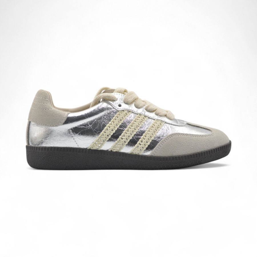 Giày Thể Thao Nữ TGG L066-13 Màu Bạc Da Mềm Size 39