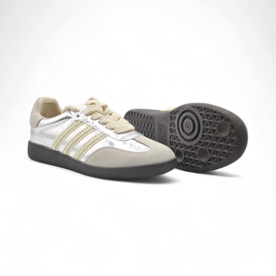 Giày Thể Thao Nữ TGG L066-13 Màu Bạc Da Mềm Size 39