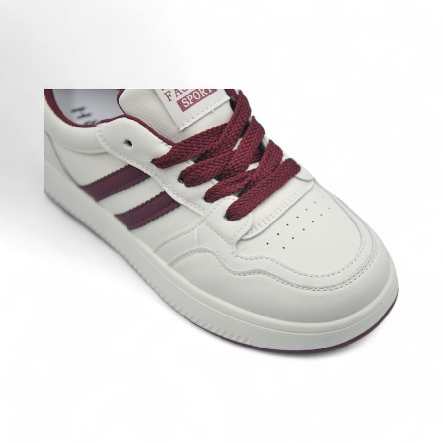 Giày Thể Thao TGG 635 Trắng Phối Đỏ Da Mềm Size 39