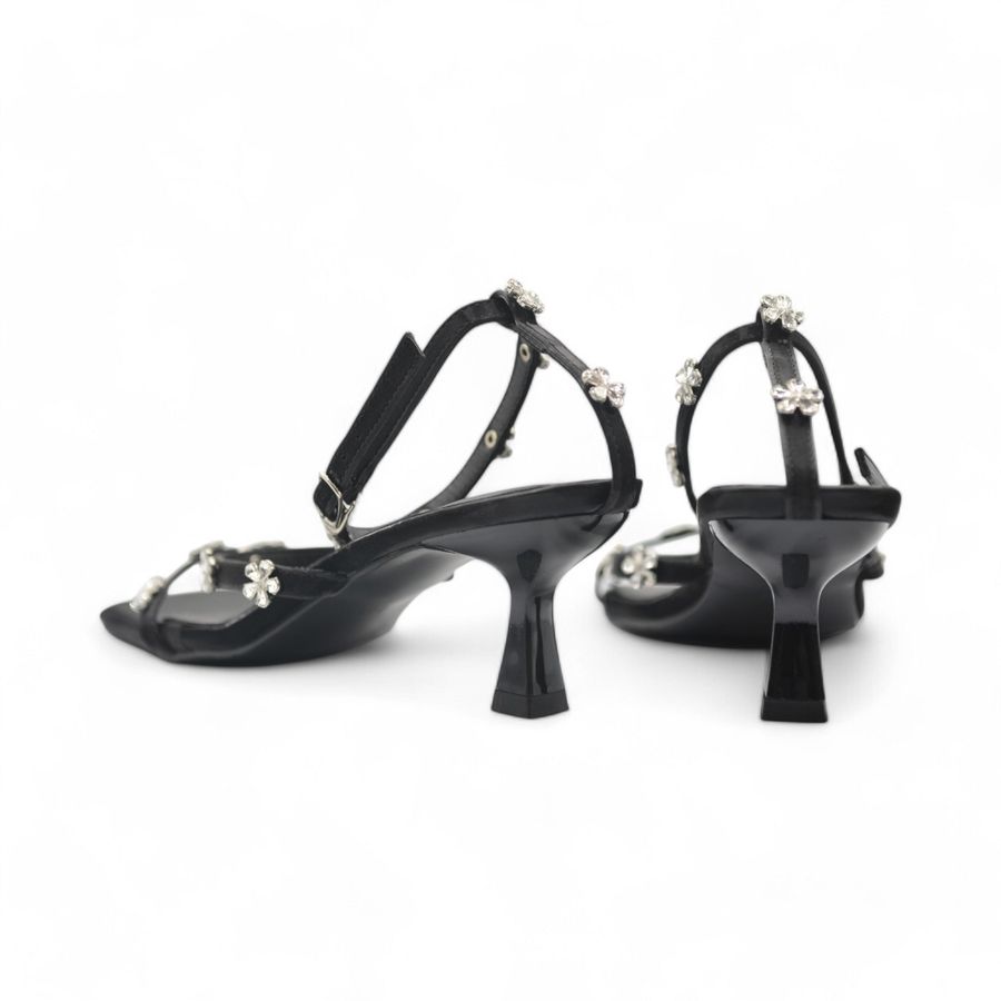 Sandal Cao Gót Nữ TGG UN7060-2 Màu Đen Da Mềm Size 36