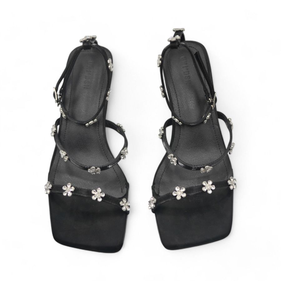 Sandal Cao Gót Nữ TGG UN7060-2 Màu Đen Da Mềm Size 36