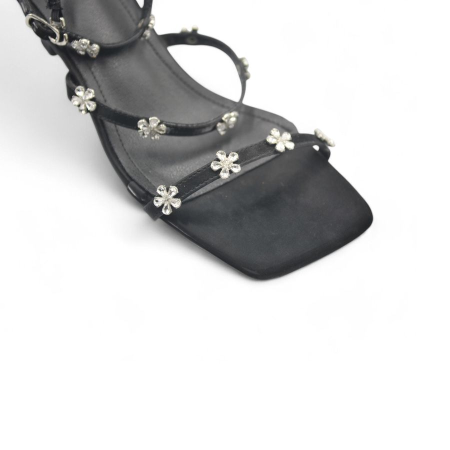 Sandal Cao Gót Nữ TGG UN7060-2 Màu Đen Da Mềm Size 36