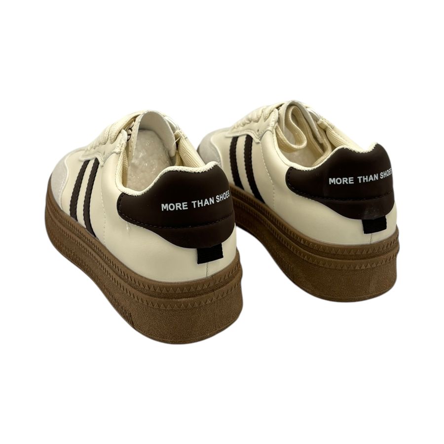 Giày Thể Thao Nữ TGG 88-1 Màu Nâu Phối Kẻ Sọc Size 35