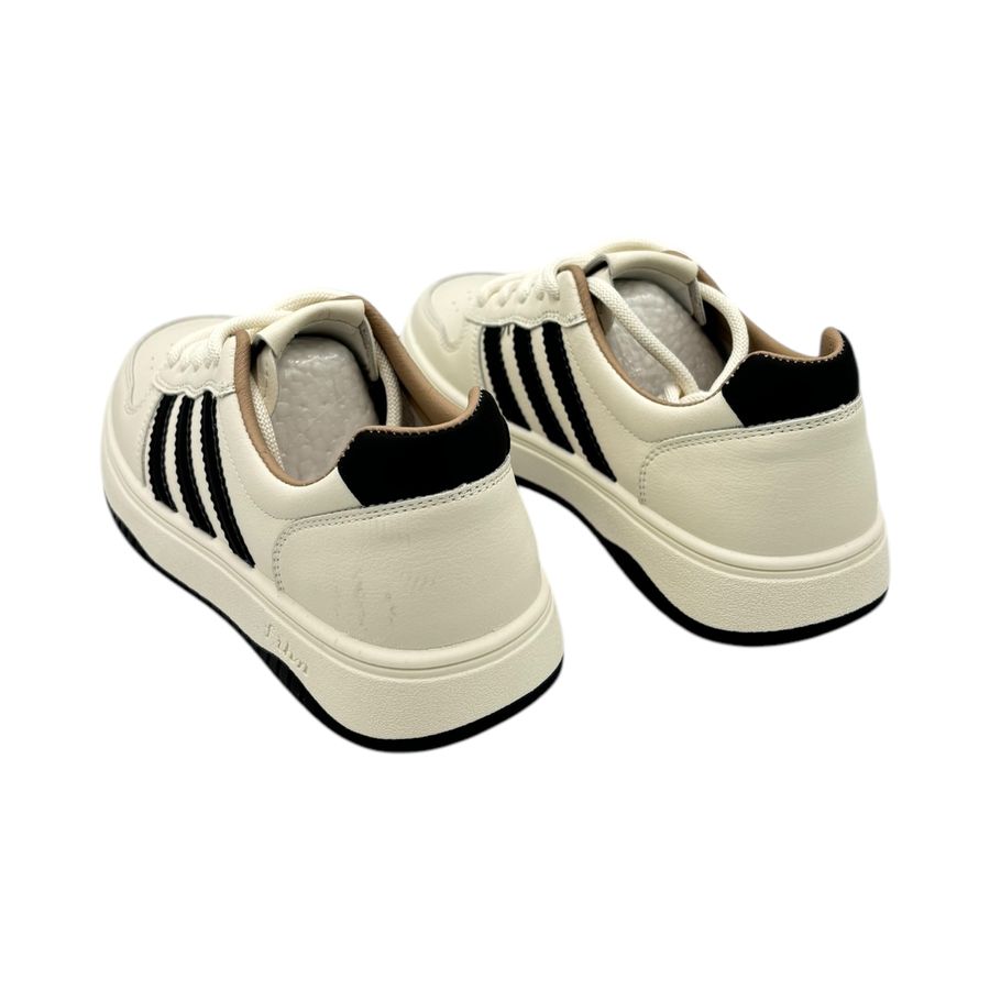 Giày Thể Thao Nữ TGG F013 Trắng Phối Sọc Đen Size 37