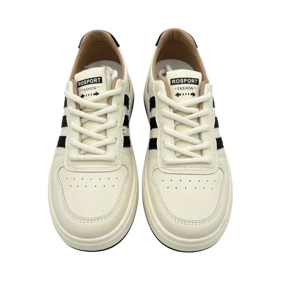 Giày Thể Thao Nữ TGG F013 Trắng Phối Sọc Đen Size 37