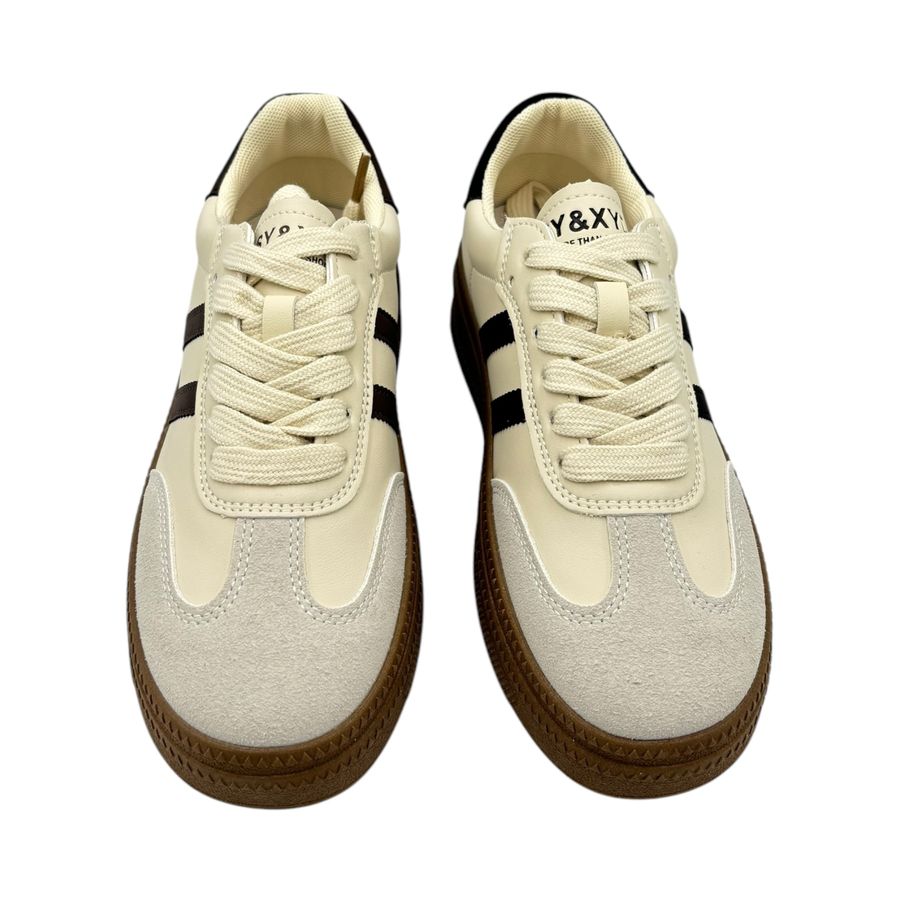 Giày Thể Thao Nữ TGG 88-1 Màu Nâu Phối Kẻ Sọc Size 37
