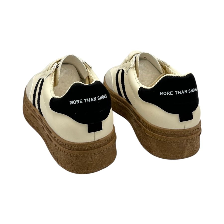 Giày Thể Thao Nữ TGG 88-1 Trắng Xám Phối Sọc Đen Da Lộn Size 37