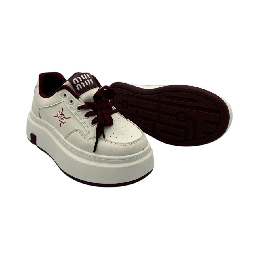 Giày Thể Thao Nữ TGG A-888 Màu Trắng Phối Đỏ Size 40