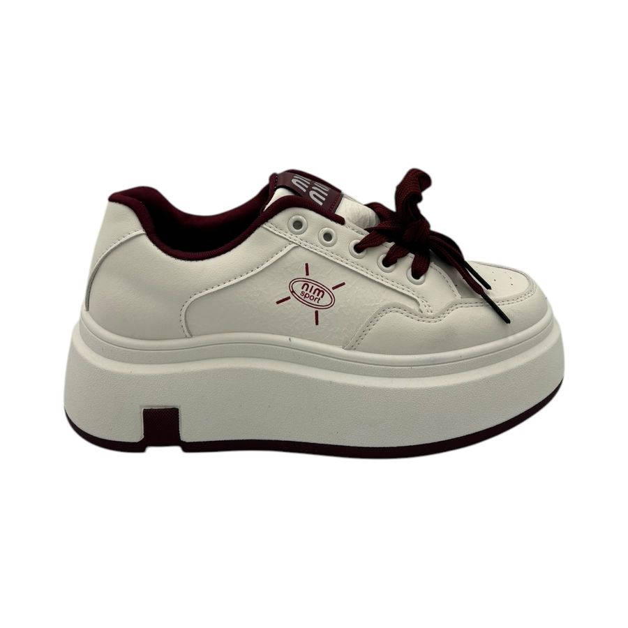 Giày Thể Thao Nữ TGG A-888 Màu Trắng Phối Đỏ Size 40