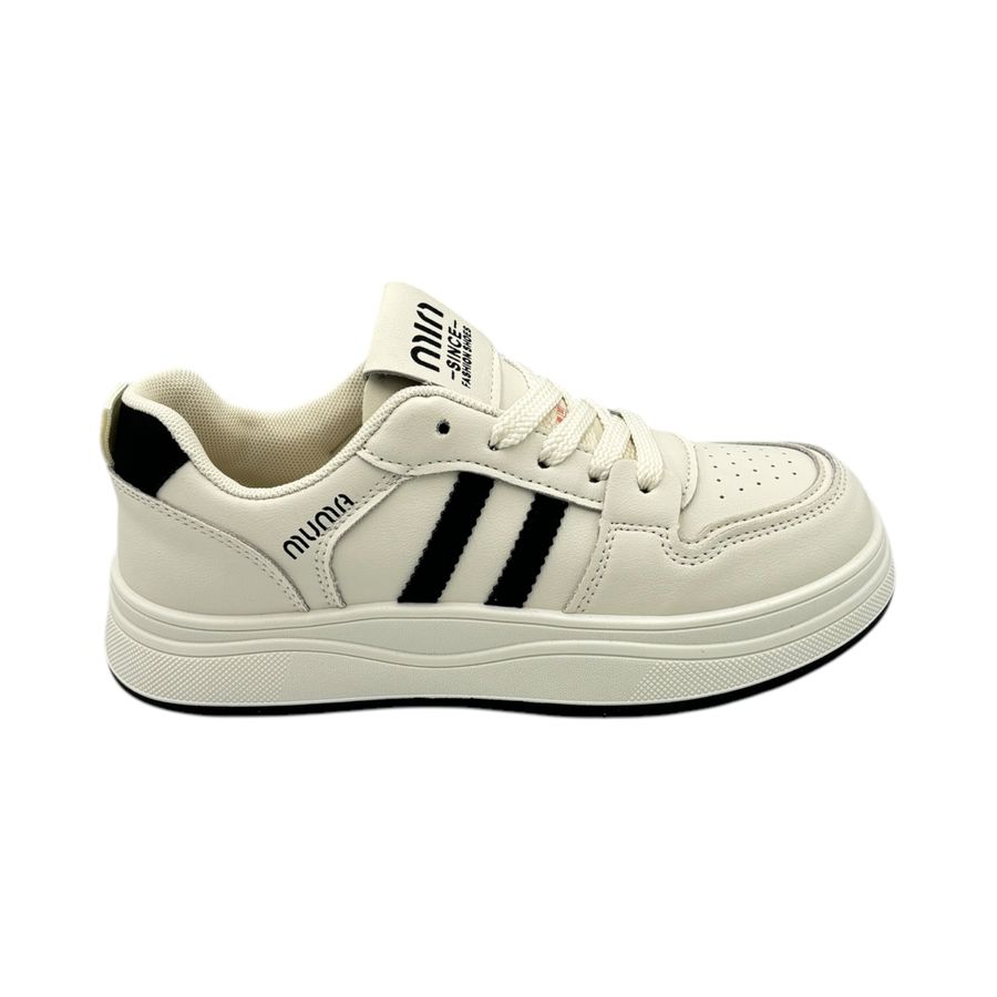 Giày Thể Thao Nữ TGG D55 Màu Trắng Phối Kẻ Đen Size 39