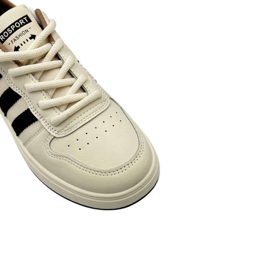 Giày Thể Thao Nữ TGG D55 Màu Trắng Phối Kẻ Đen Size 39