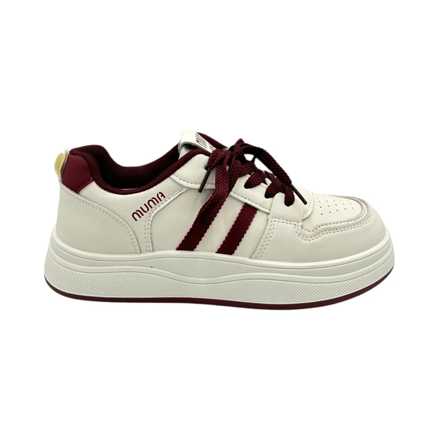 Giày Thể Thao Nữ TGG D55 Trắng Phối Đỏ Min Size 35