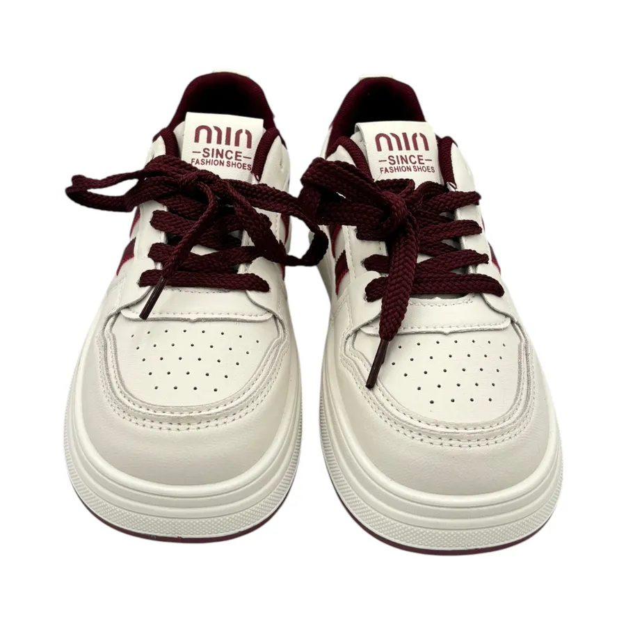 Giày Thể Thao Nữ TGG D55 Trắng Phối Đỏ Min Size 35