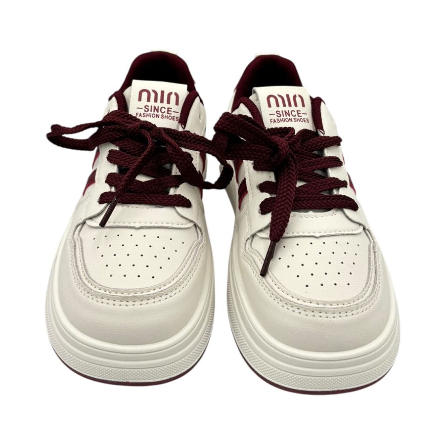 Giày Thể Thao Nữ TGG D55 Trắng Phối Đỏ Min Size 39