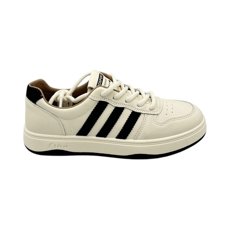 Giày Thể Thao Nữ TGG F013 Trắng Phối Sọc Đen Size 36