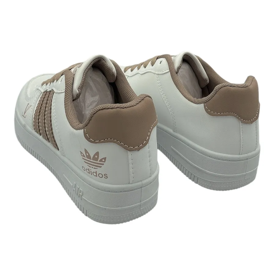 Giày Thể Thao Nữ TGG AJ389 Trắng Phối Dây Nâu Size 38