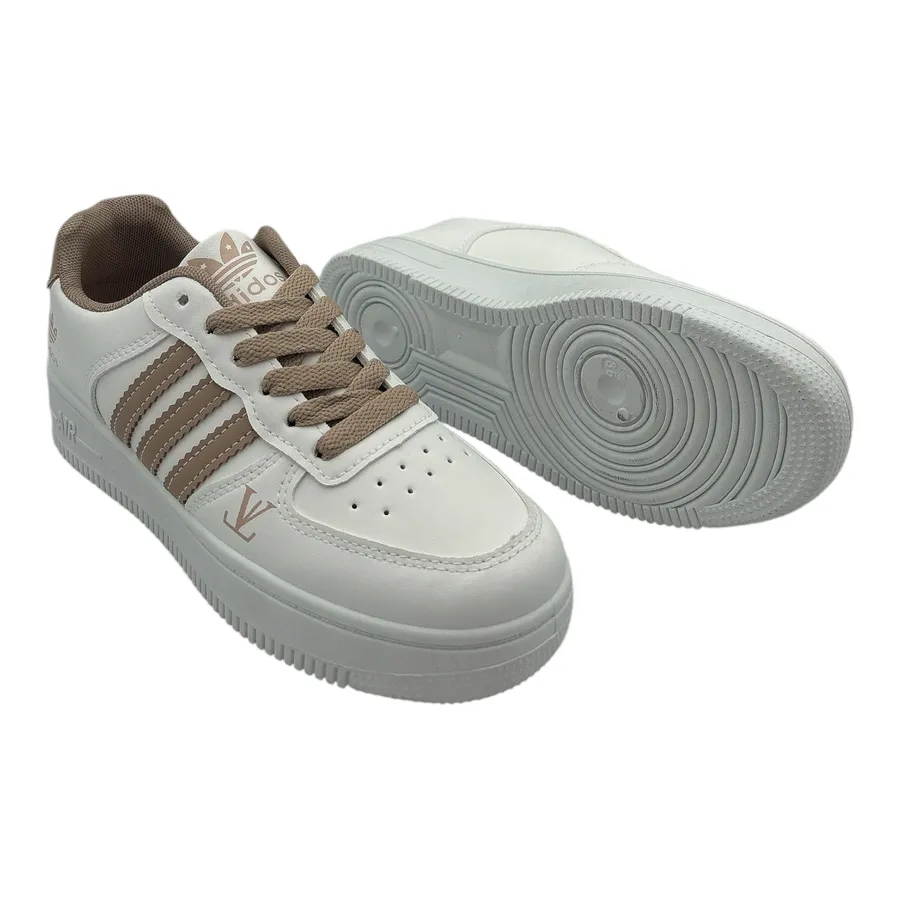 Giày Thể Thao Nữ TGG AJ389 Trắng Phối Dây Nâu Size 38