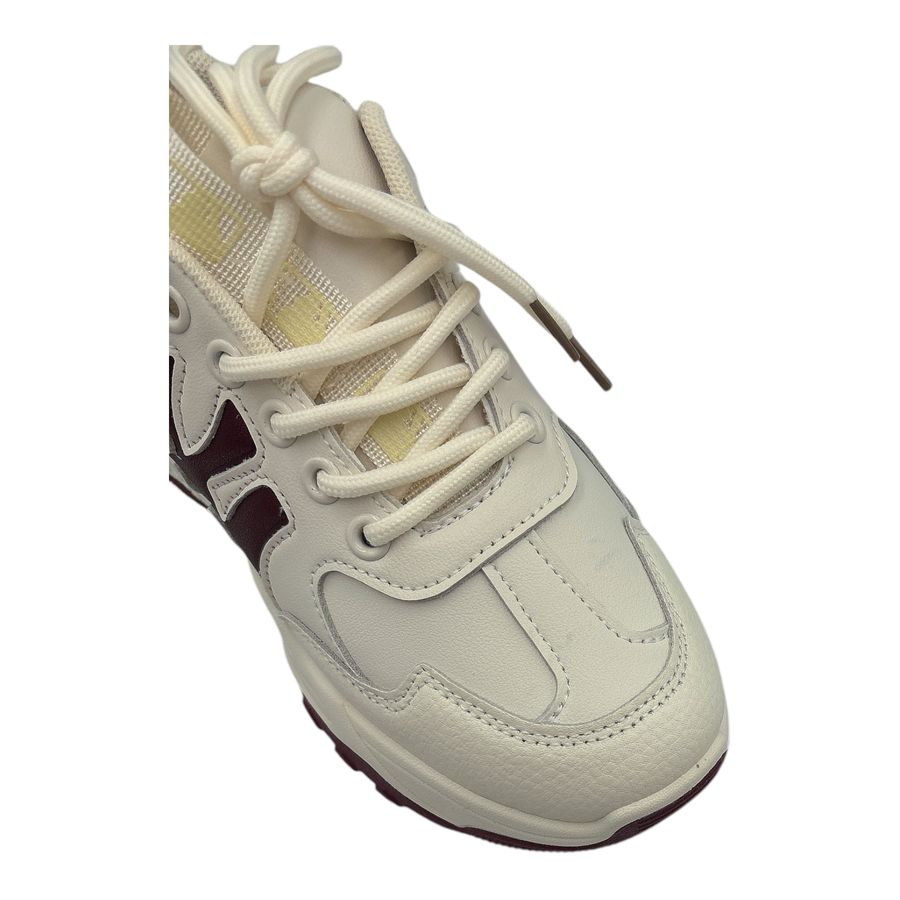 Giày Thể Thao Nữ TGG F1 Màu Be Phối Đế Đỏ Chữ NY Size 39