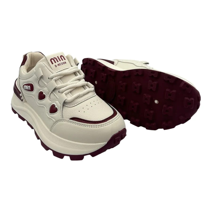 Giày Thể Thao Nữ TGG 8811 Màu Trắng Phối Đỏ Size 38
