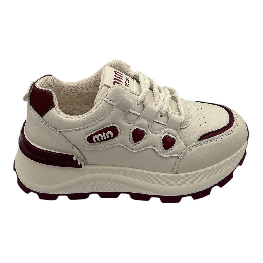 Giày Thể Thao Nữ TGG 8811 Màu Trắng Phối Đỏ Size 38