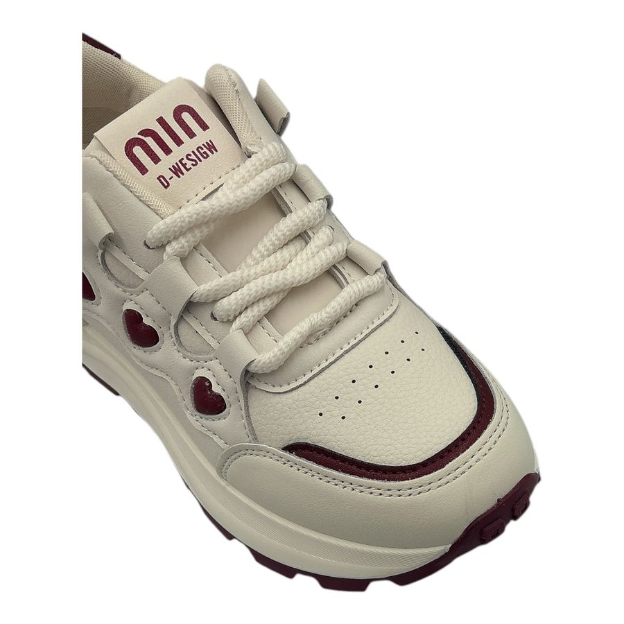 Giày Thể Thao Nữ TGG 8811 Màu Trắng Phối Đỏ Size 38