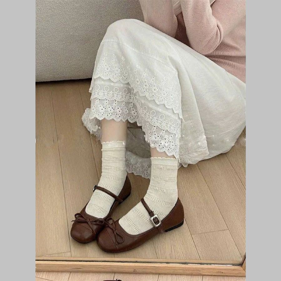 Giày Búp Bê Nữ TGG 108 Da Lì Màu Nâu Size 37