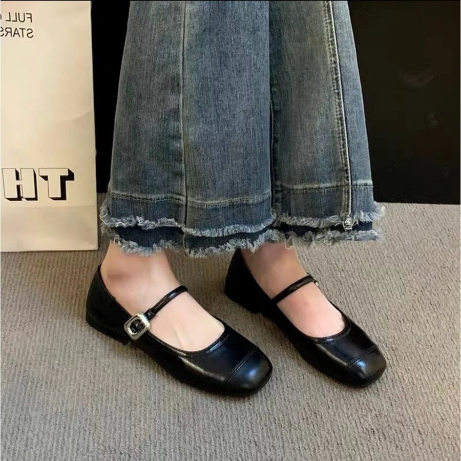 Giày Búp Bê Nữ TGG 208 Da Lì Màu Đen Size 38