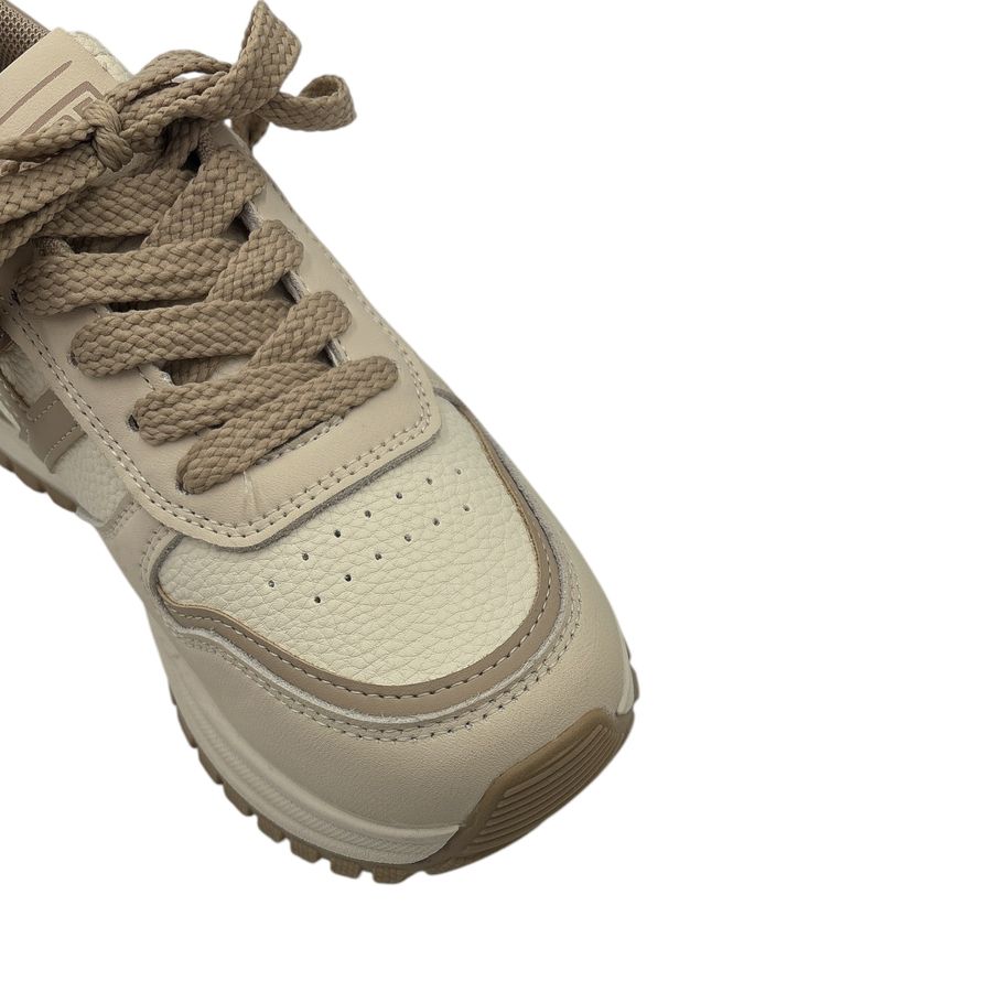 Giày Thể Thao Nữ TGG 1663 Màu Be Phối Dây Nâu Size 37